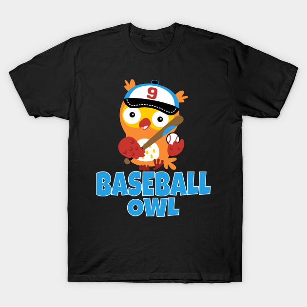 Cute baseball owl T-Shirt by Work Memes